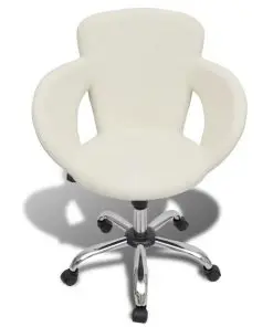 Professional Salon Spa Stool Swivel Stool White with Armrest