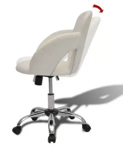 Professional Salon Spa Stool Swivel Stool White with Armrest