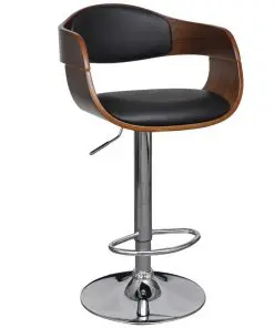 vidaXL Bar Stool Bent Wood and Faux Leather