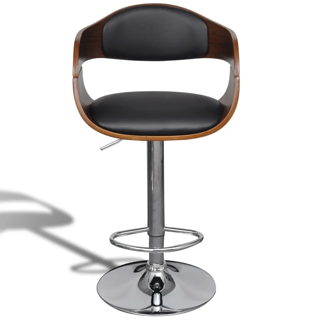 vidaXL Bar Stool Bent Wood and Faux Leather