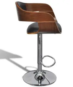 vidaXL Bar Stool Bent Wood and Faux Leather