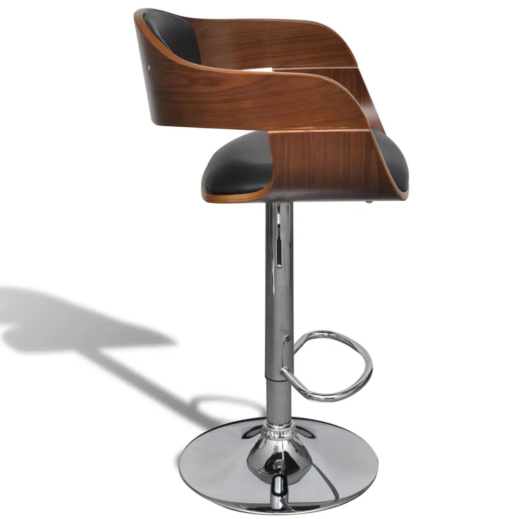 vidaXL Bar Stool Bent Wood and Faux Leather