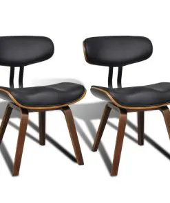 vidaXL Dining Chairs 2 pcs Bent Wood and Faux Leather