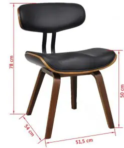 vidaXL Dining Chairs 2 pcs Bent Wood and Faux Leather