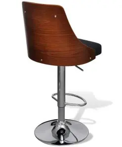 vidaXL Bar Stools 2 pcs Bent Wood and Fabric