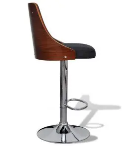 vidaXL Bar Stools 2 pcs Bent Wood and Fabric