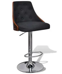 vidaXL Bar Stools 2 pcs Bent Wood and Fabric