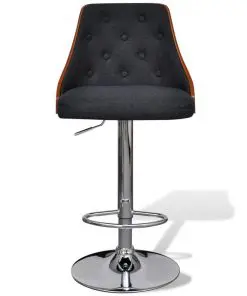 vidaXL Bar Stools 2 pcs Bent Wood and Fabric