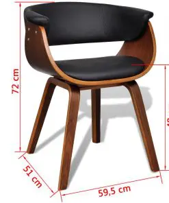 vidaXL Dining Chair Bent Wood and Faux Leather