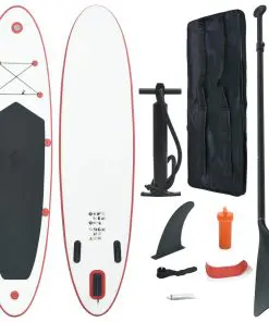 Stand Up Paddle Board Set SUP Surfboard Inflatable Red and White