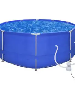 vidaXL Swimming Pool Round 367 cm with Filter Pump 300 gal / h