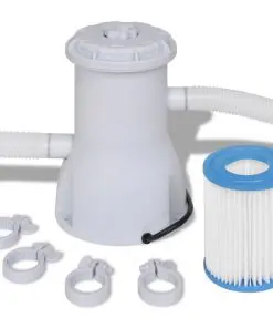 vidaXL Swimming Pool Round 457 cm with Filter Pump 530 gal / h