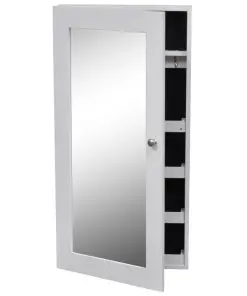 Wood Jewellery Wall Cabinet with Mirror