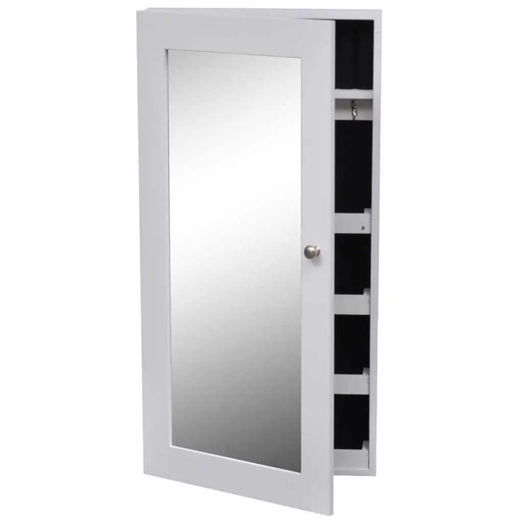 Wood Jewellery Wall Cabinet with Mirror