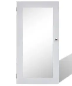 Wood Jewellery Wall Cabinet with Mirror