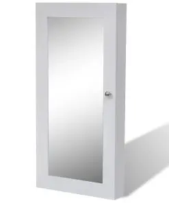 Wood Jewellery Wall Cabinet with Mirror