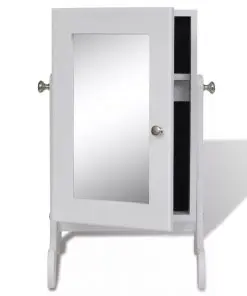 Tabletop Wooden Jewellery Cabinet with Mirror