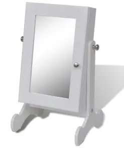 Tabletop Wooden Jewellery Cabinet with Mirror