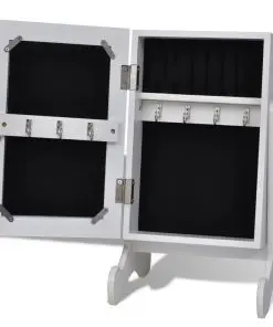 Tabletop Wooden Jewellery Cabinet with Mirror