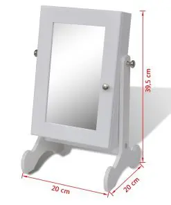 Tabletop Wooden Jewellery Cabinet with Mirror