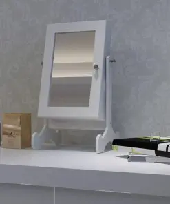 Tabletop Wooden Jewellery Cabinet with Mirror