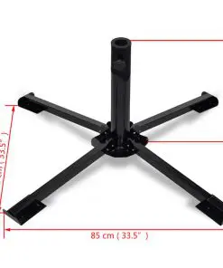vidaXL Foldable Umbrella Base Steel Black