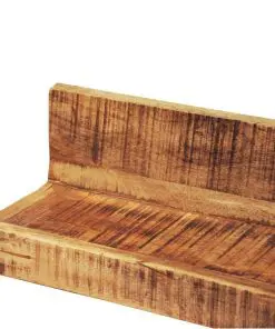 Solid Wood Wall Mounted Display Shelf 2 pcs