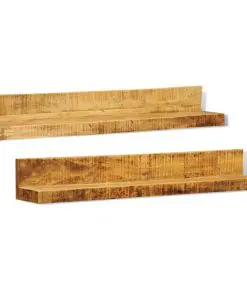 Solid Wood Wall Mounted Display Shelf 2 pcs