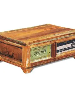 vidaXL Coffee Table with Storage Vintage Reclaimed Wood
