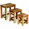 vidaXL Nesting Table Set 3 Pieces Vintage Reclaimed Wood vidaXL Nesting Table Set 3 Pieces Vintage Reclaimed Wood