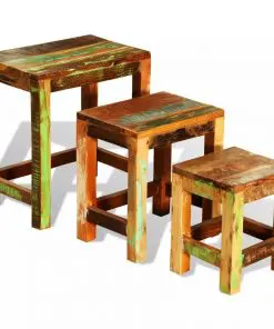 vidaXL Nesting Table Set 3 Pieces Vintage Reclaimed Wood