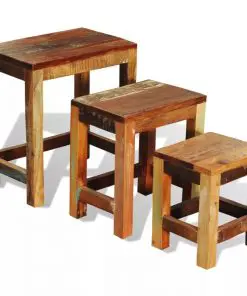 vidaXL Nesting Table Set 3 Pieces Vintage Reclaimed Wood