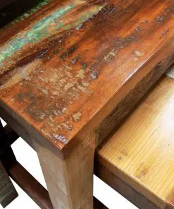 vidaXL Nesting Table Set 3 Pieces Vintage Reclaimed Wood