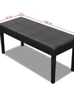 Black High Quality Artificial Leather Bench