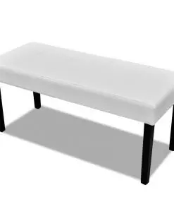 White High Quality Artificial Leather Bench
