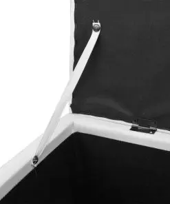 vidaXL 3 Piece Storage Bench Footrest Set Artificial Leather White