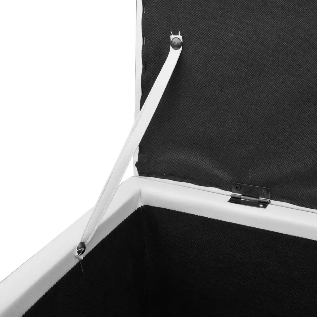 vidaXL 3 Piece Storage Bench Footrest Set Artificial Leather White