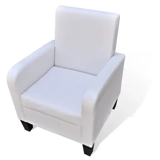 vidaXL Armchair White Faux Leather