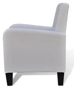 vidaXL Armchair White Faux Leather