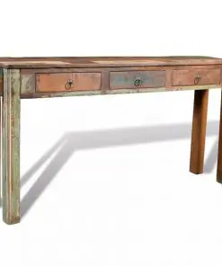 vidaXL Console Table with 3 Drawers Reclaimed Wood