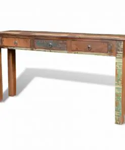 vidaXL Console Table with 3 Drawers Reclaimed Wood