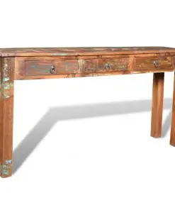 vidaXL Console Table with 3 Drawers Reclaimed Wood