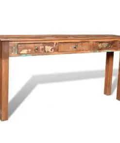 vidaXL Console Table with 3 Drawers Reclaimed Wood