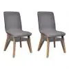 vidaXL Dining Chairs 2 pcs Light Grey Fabric and Solid Oak Wood vidaXL Dining Chairs 2 pcs Light Grey Fabric and Solid Oak Wood