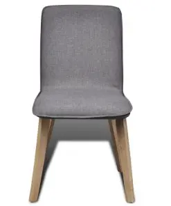 vidaXL Dining Chairs 2 pcs Light Grey Fabric and Solid Oak Wood