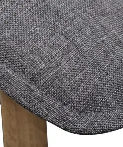 vidaXL Dining Chairs 2 pcs Light Grey Fabric and Solid Oak Wood