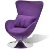 vidaXL Swivel Egg Chair with Cushion Small Purple Velvet