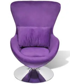 vidaXL Swivel Egg Chair with Cushion Small Purple Velvet