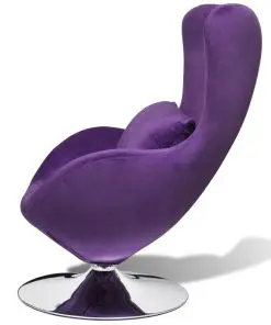 vidaXL Swivel Egg Chair with Cushion Small Purple Velvet