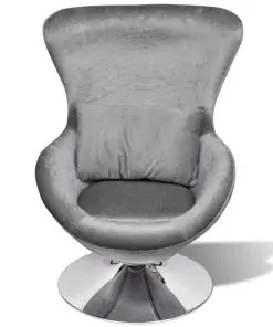 vidaXL Armchair with Egg Shape Silver